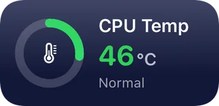 CPU temperature tile: 46 °C, normal