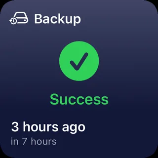Backup tile: the last Hyper Backup run succeeded 3 hours ago, the next one is due in 7 hours